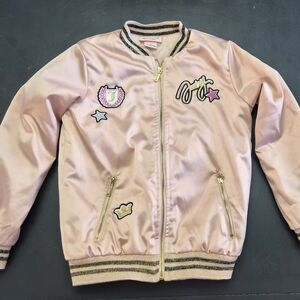 Juicy Couture Pink Bomber Jacket with Patches Size 6X